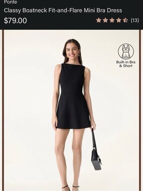 OGL Black Boatneck Fit-and-Flare Mini Dress